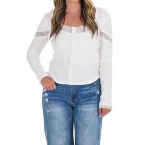 NEW FREE PEOPLE let's party square neck cardigan in clean ivory